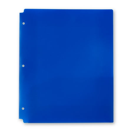 Pen+Gear 2-Pocket Poly Folder, 9.4" x 11.4", Blue
