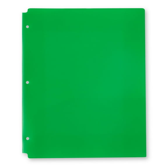 Pen+Gear 2-Pocket Poly Folder, 9.4" x 11.4", Green