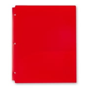 Pen+Gear 2-Pocket Poly Folder, 9.4" x 11.4", Red