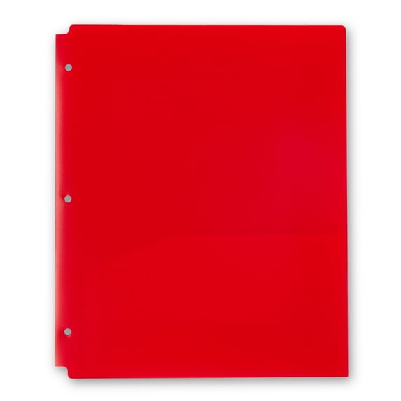 Pen+Gear 2-Pocket Poly Folder, 9.4" x 11.4", Red