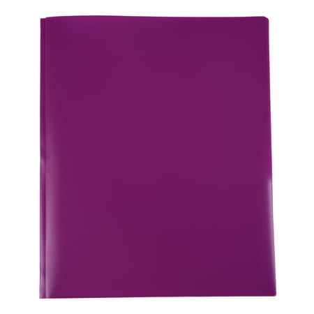 Pen + Gear 2 Pocket Poly Folder With Prong 9.4 x 11.4 Inch, Purple