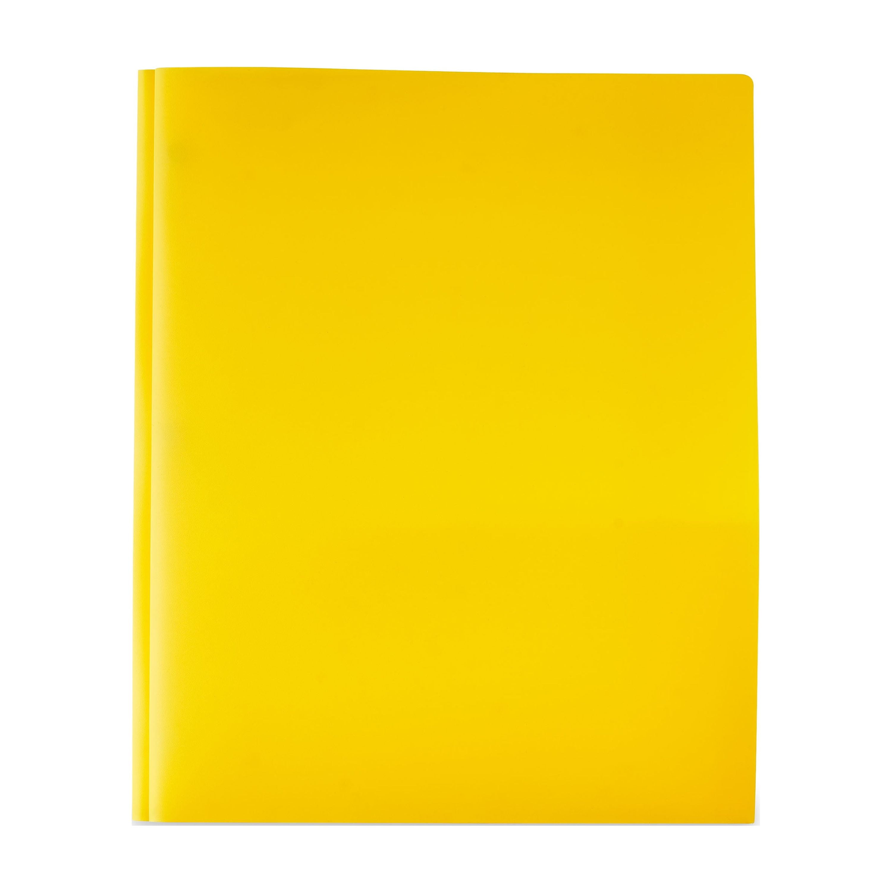 Pen+Gear 2Pocket Poly Folder with Prongs, Yellow, 9.4" x 11.4", 50