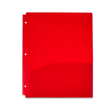 Pen+Gear 2-Pocket Poly Folders, Red, 9.4" x 11.4", 50 Pack