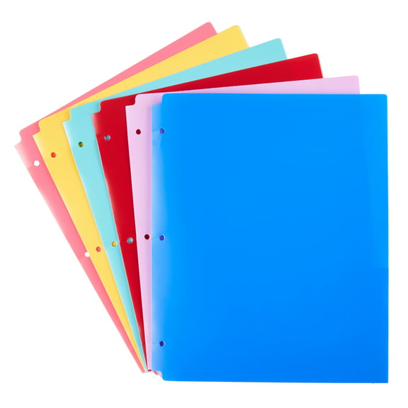 Pen + Gear 2-Pocket Poly Portfolio, Assorted Colors