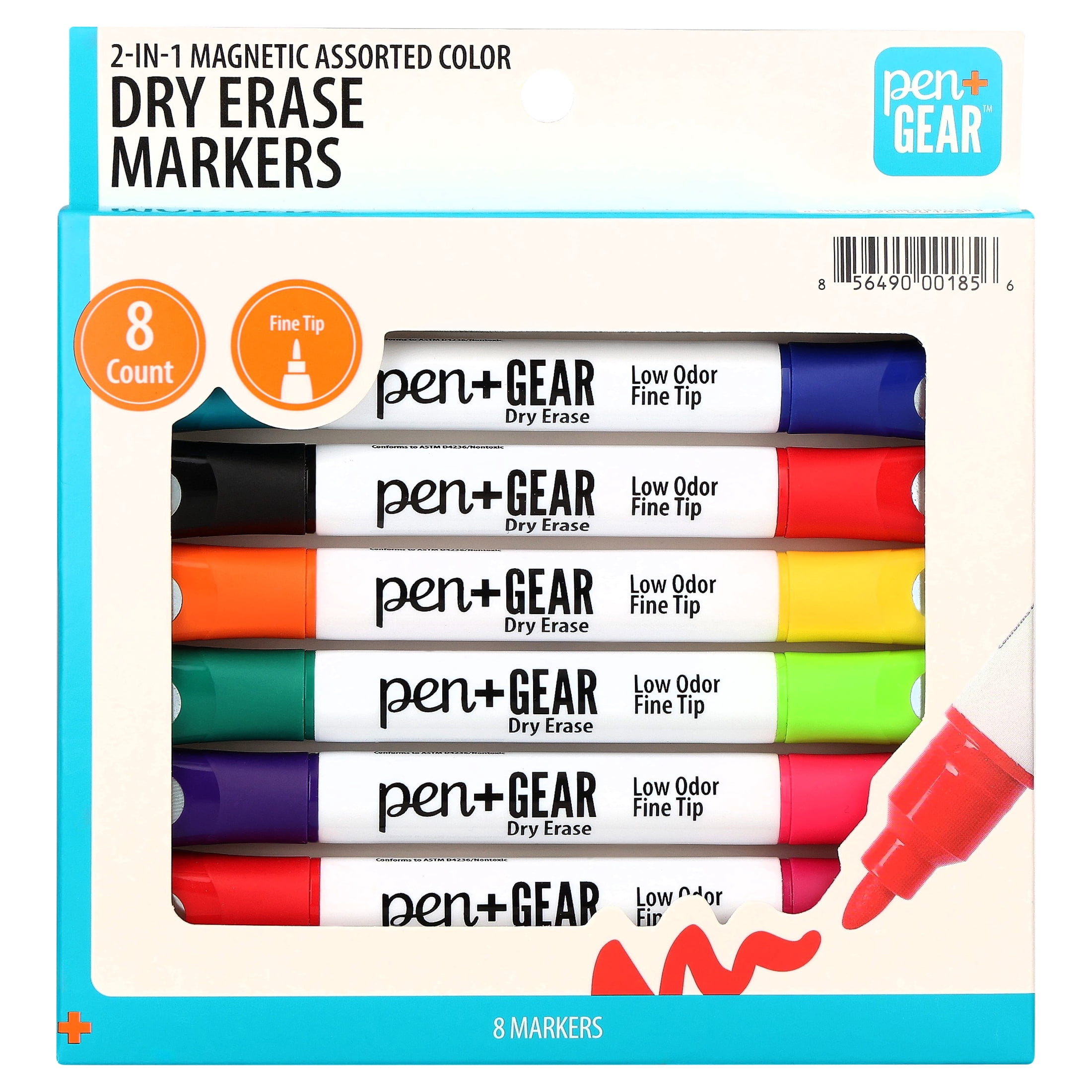 Pen+Gear 2-in-1 Magnetic Dry Erase Markers Set with 13 Vibrant Ink