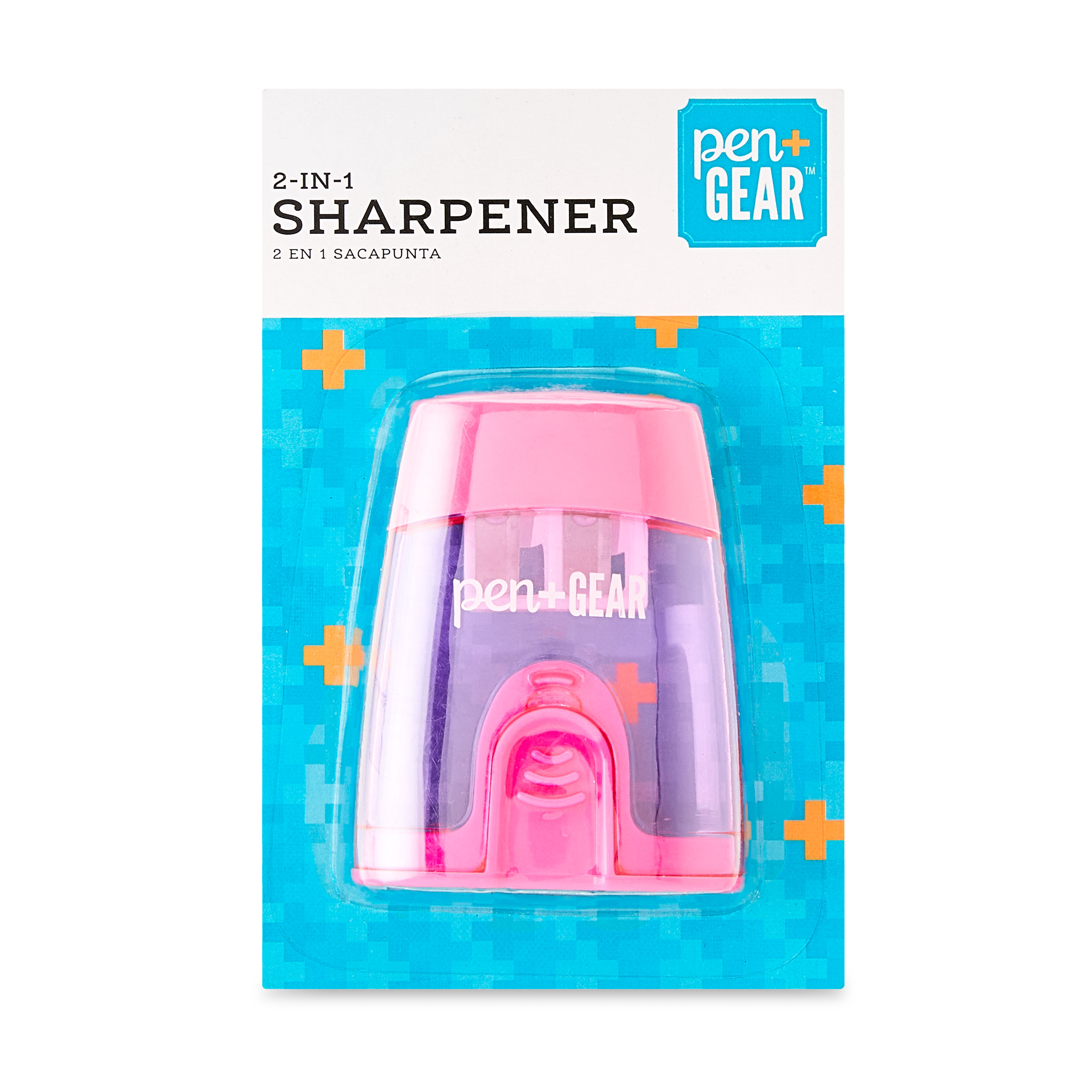 Pen+Gear 2-in-1 Plastic Sharpener, Pink - image 1 of 5