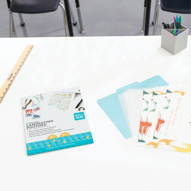 Pen + Gear 20pk Self Adhesive Laminator Pouches, 3mil Thickness, Letter