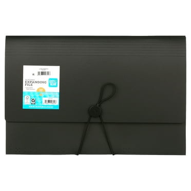 Pen+Gear 24-Pocket Poly Expanding File Organizer, Black File Folders, 10.16", New Freestanding