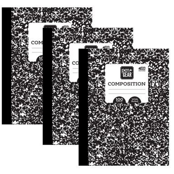 Pen + Gear 3 Pack Composition Book, Wide Ruled, 100 Sheets Each