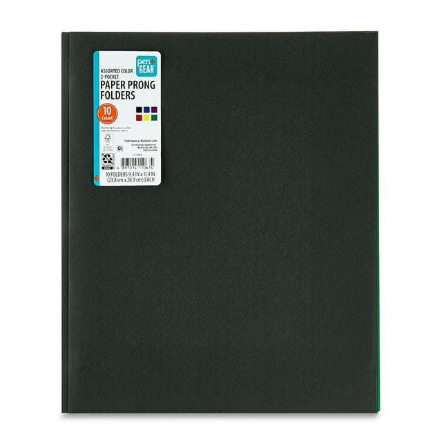 Pen+Gear 3-Prong 2-Pocket Paper Folders, 9.4