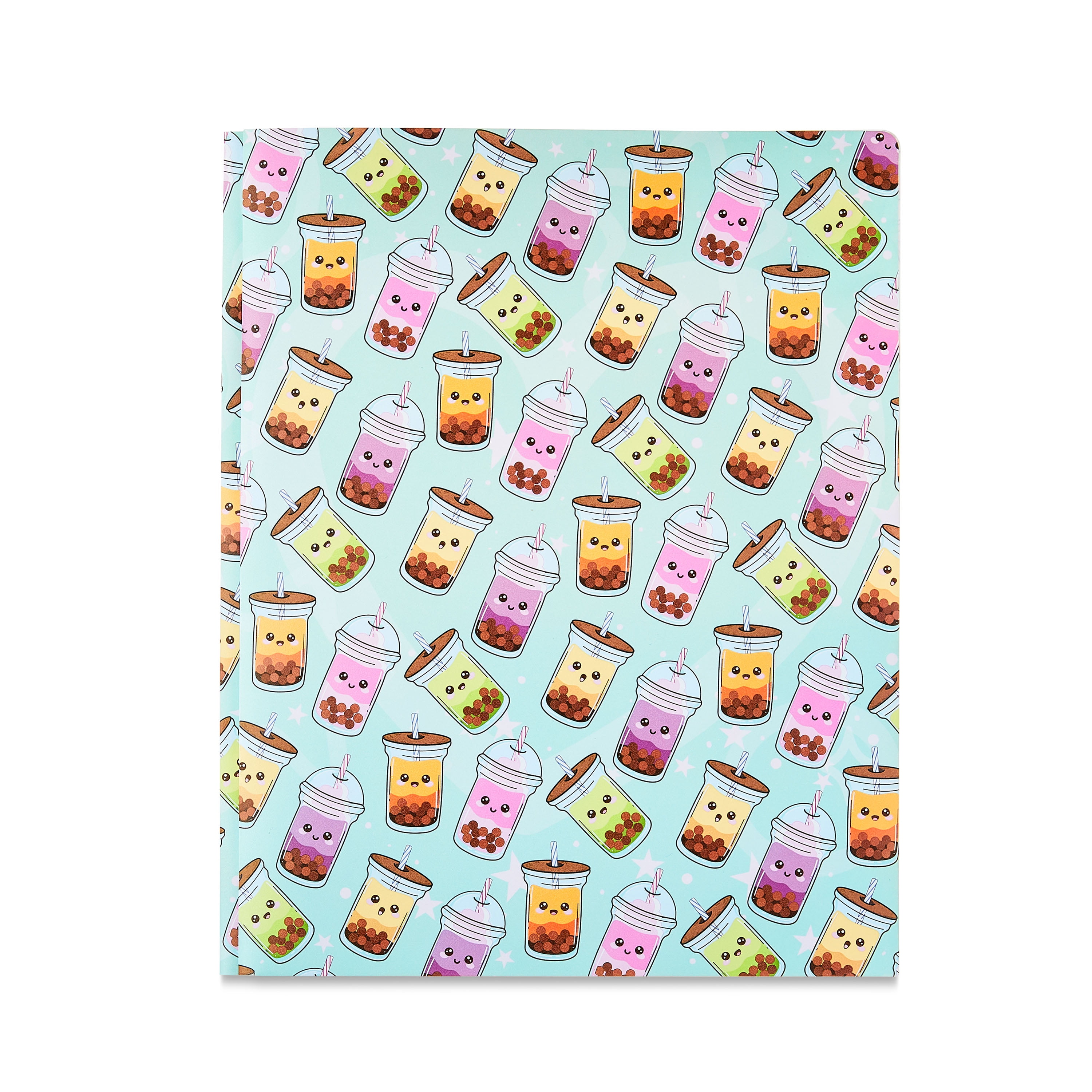 Pen+Gear 3-Prong 2-Pocket Poly Folder, 11.75 in x 9.5 in, Boba Drinks