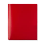 Pen+Gear 3-Prong 2-Pocket Poly Folder, Red