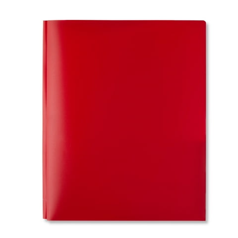 Pen+Gear 3-Prong 2-Pocket Poly Folder, Red