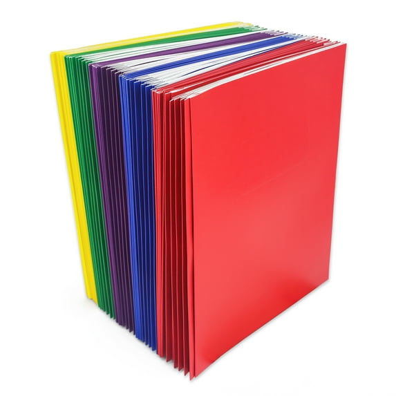 Pen + Gear 3-Prong Paper Folders, 50-Count, Assorted Solid Colors, Letter Size
