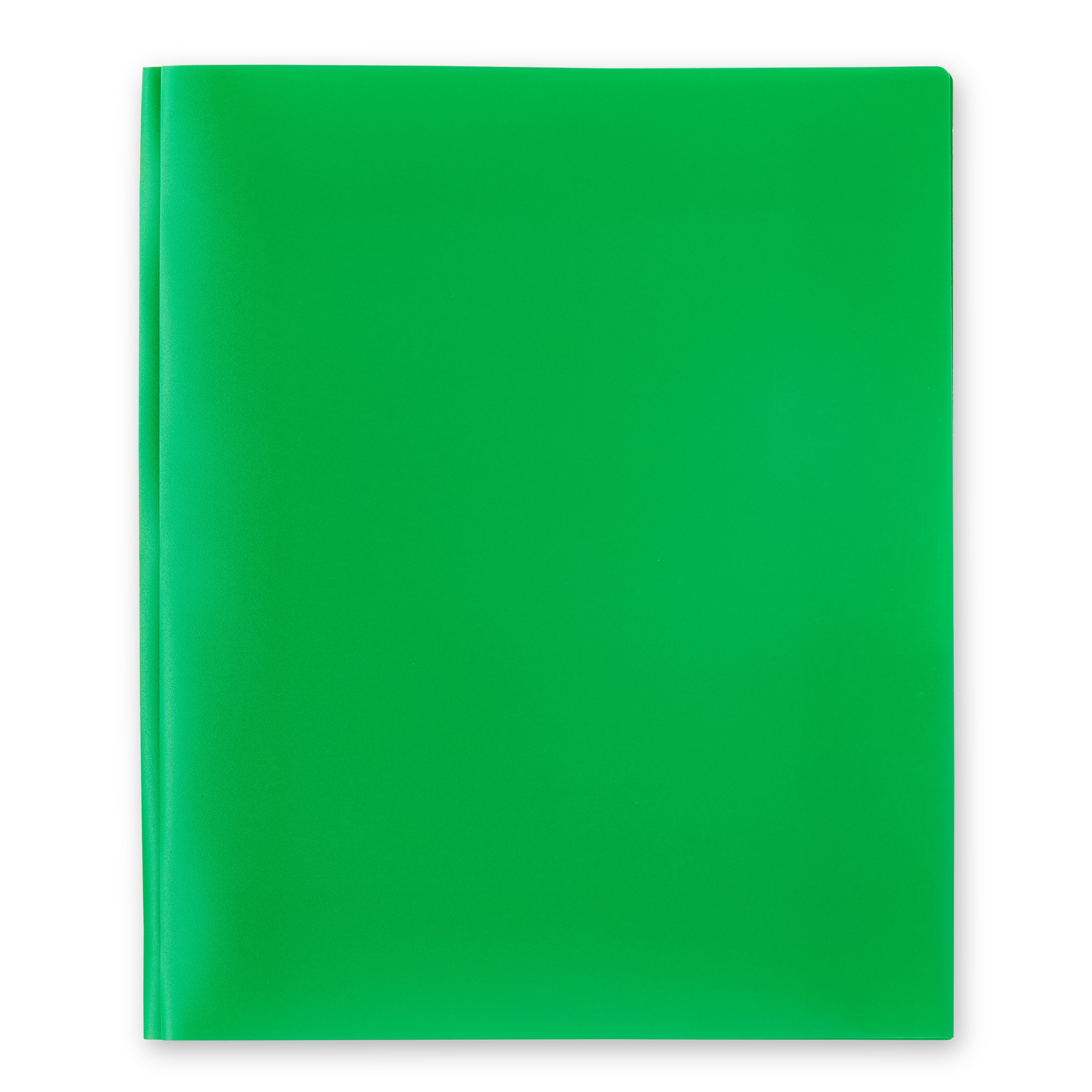 Pen+Gear 3-Prong 2-Pocket Poly Folder, Green