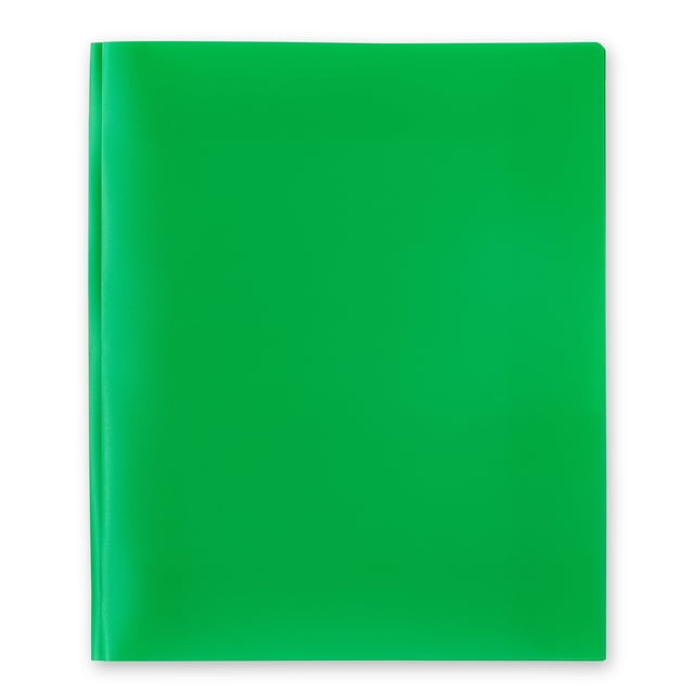 Pen+Gear 3-Prong 2-Pocket Poly Folder, Green
