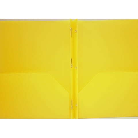 Pen+Gear Yellow 3-Prong 2-Pocket Poly Folder, Letter Size 9.4” x 11.4”