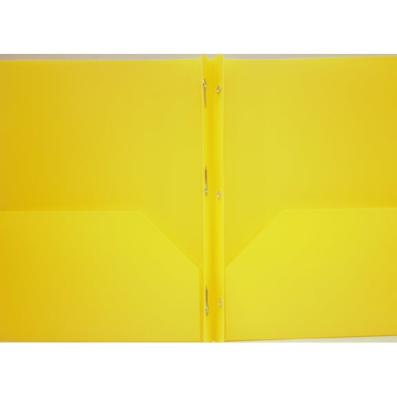 Pen+Gear Letter Size, 3-Prong, 2-Pocket Poly Folder, 9.4” x 11.4”, Yellow
