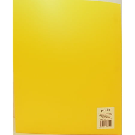 Pen+Gear Yellow 3-Prong 2-Pocket Poly Folder, Letter Size 9.4” x 11.4”