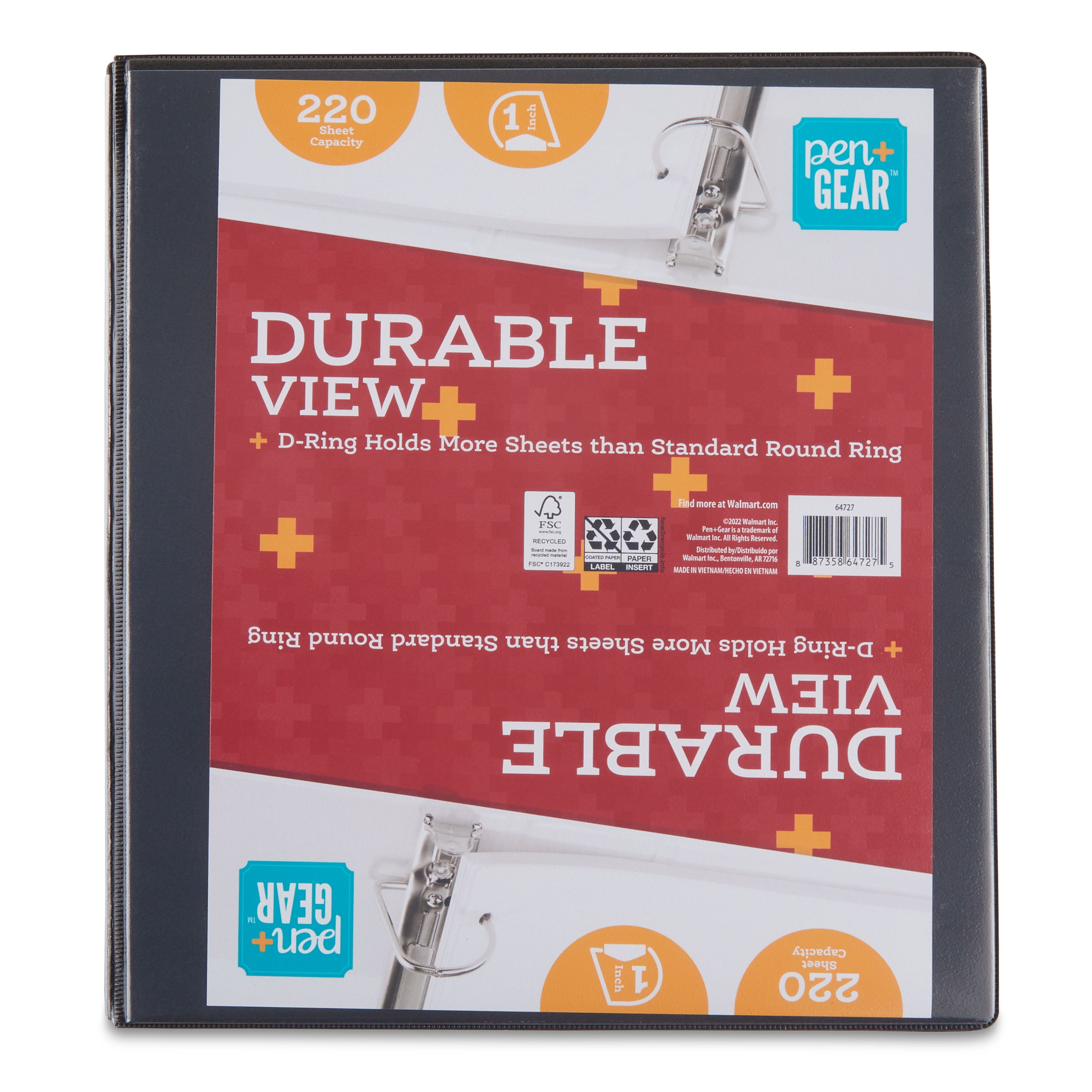 Samsill Plant-Based Durable 3 Ring Binder Made in The USA, Fashion Clear  View 1.5-Inch Ring Binders, Holds 325 Sheets, Up to 25% Plant-Based  Plastic, Assorted, Pack of 12 (MP128959) - Walmart.com