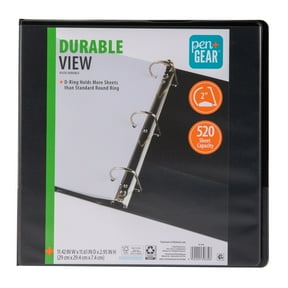 Pen+Gear 3-Ring Durable View Binder, 2 in D-Rings, Black, 1 Count