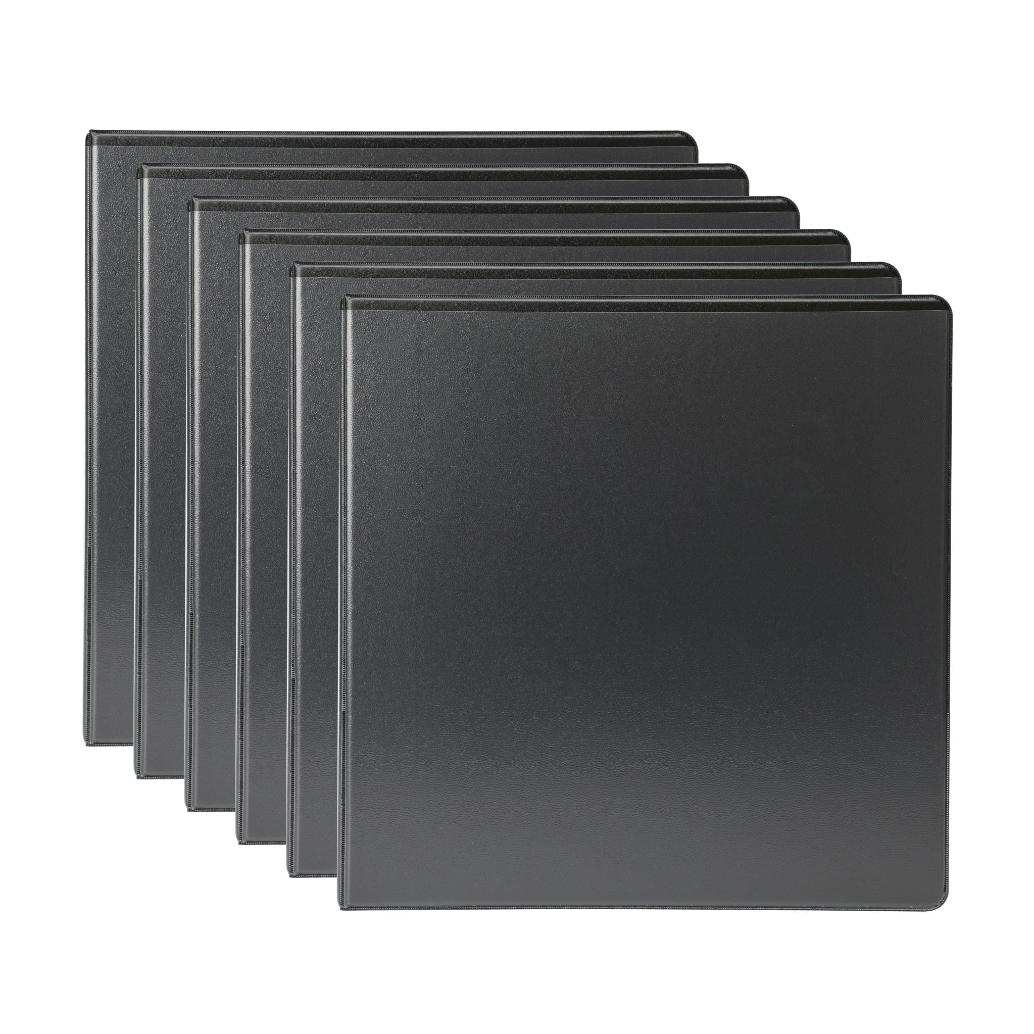 Pen + Gear 3-Ring Durable View Binder, 2 in Slant D-Ring, Black, 6 Pack
