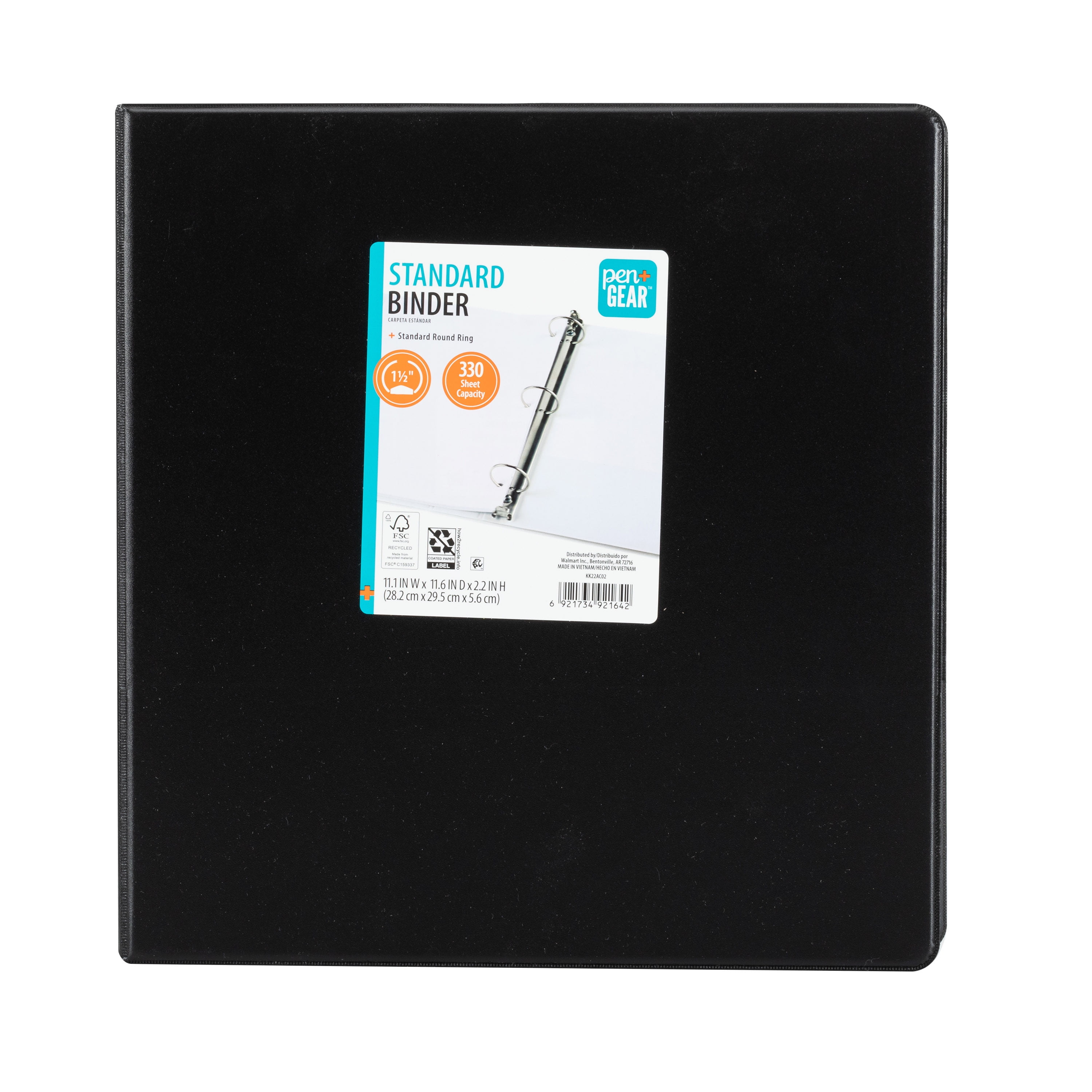 Pen+Gear 3-Ring O-Ring Binder Economy 1.5 Inch Black 1 Count
