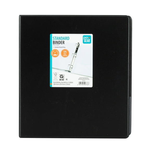 Pen+Gear 3-Ring Economy Binder,1 inch  O-Ring, Black, 1 Count