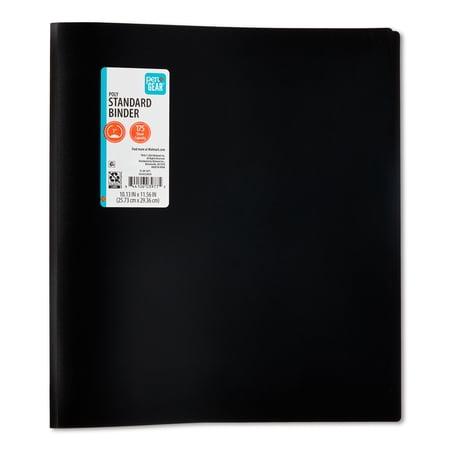 Pen+Gear Poly Standard 1 in Round-Ring Binder, Black
