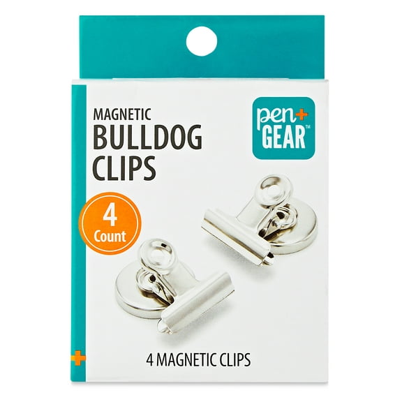 Pen + Gear 30mm Refrigerator Magnet Hook Clips for Photo Displays, Silver Color,4 Counts,73.9g