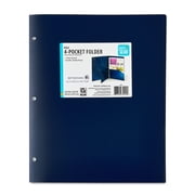 Pen+Gear 4-Pocket Poly Folder, 9.45 in x 11.81 in, Blue