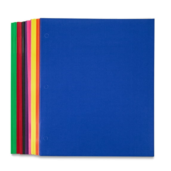 Pen+Gear 40-Count Letter Size 2-Pocket Paper Folders, Assorted Colors, 11.5 in x 9.5 in