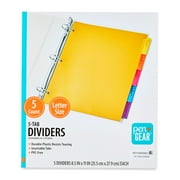 Pen+Gear 5-Tab Durable Dividers Without Pockets, 8.5"x 11"