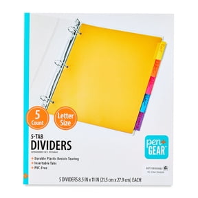 Pen+Gear 5-Tab Durable Dividers Without Pockets, 8.5" x 11"