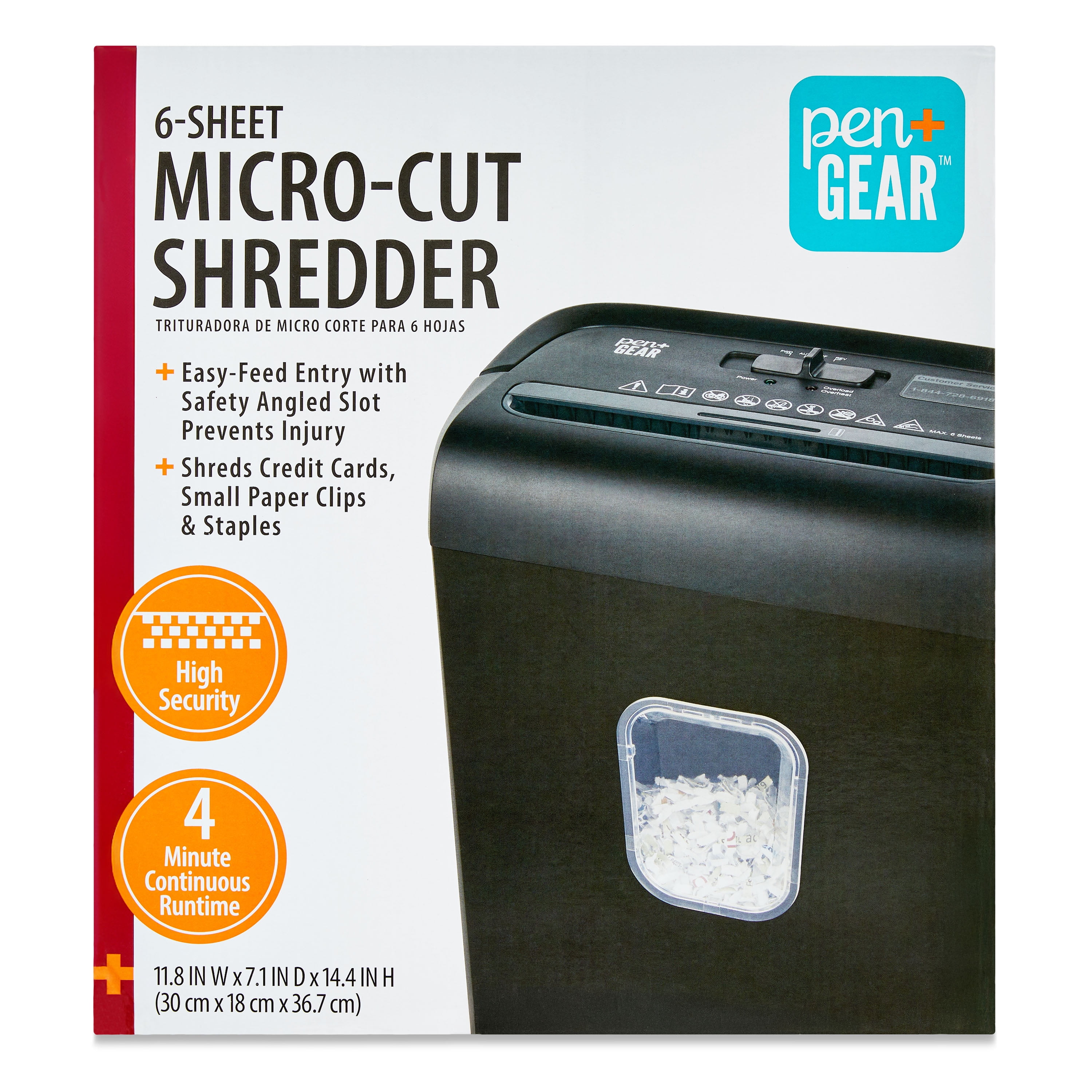 Pen+Gear 6-Sheet Micro-cut Paper/Credit Card Shredder with