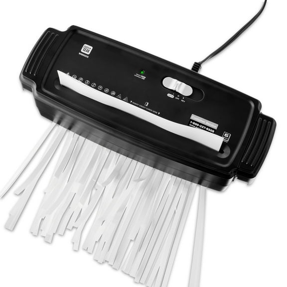Pen+Gear 6-Sheet Strip Cut Credit Card & Paper Shredder, Black