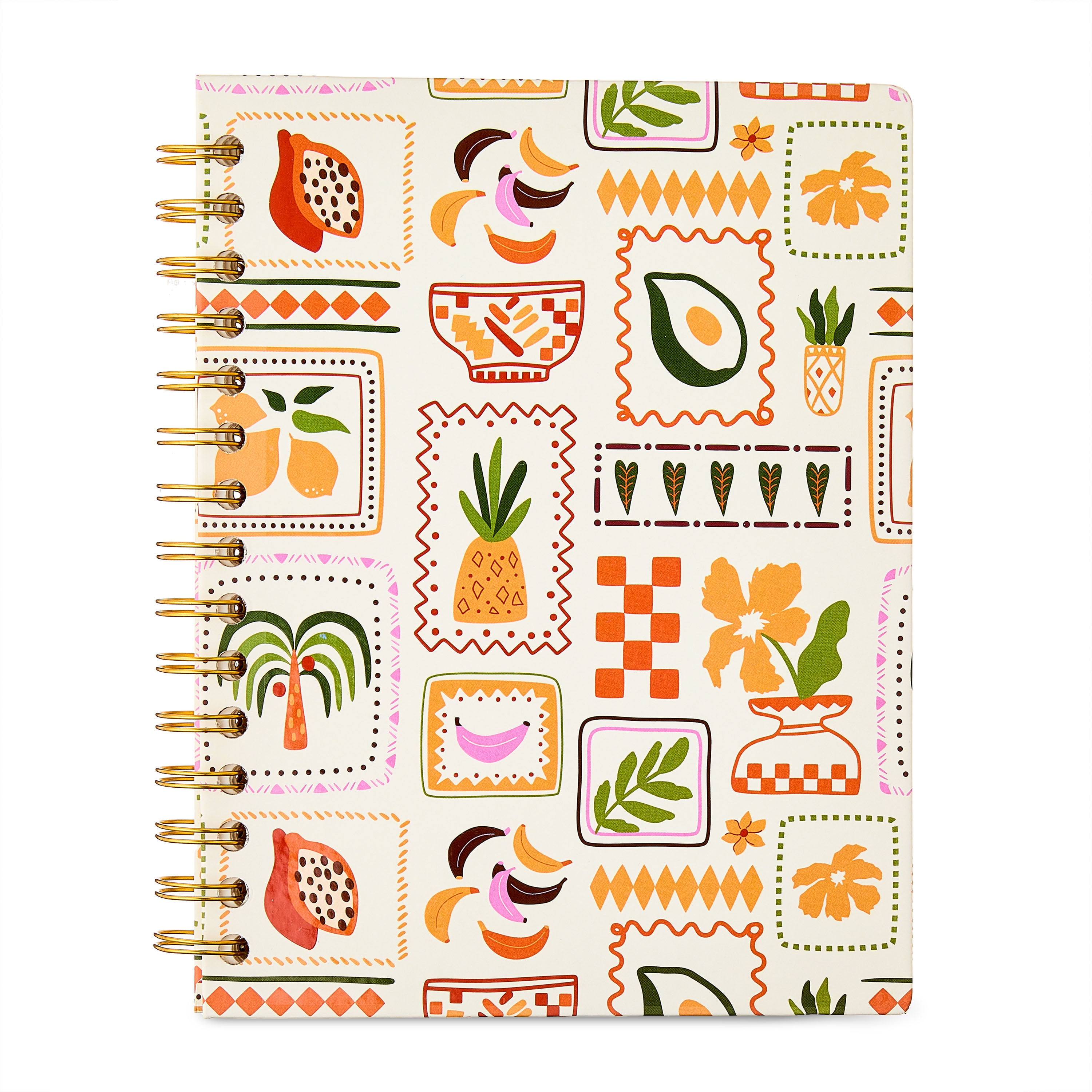 Pen+Gear Double Wire Hardcover Journal, Tropical Fruit, 6" x 8", 192 Ruled Pages