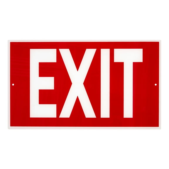 Pen+Gear 7x12 inch Exit Sign - Durable Acrylic, High Visibility Red with White Text, Emergency Use