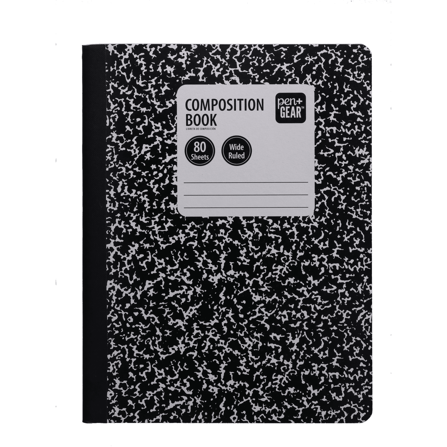 Pen+Gear Composition Book, Wide Ruled, 7.5"x 9.75", Marble Design, Paper Cover, 80 Sheets