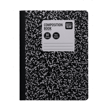 Pen+Gear Composition Book, Wide Ruled, 7.5"x 9.75", Marble Design, Paper Cover, 80 Sheets