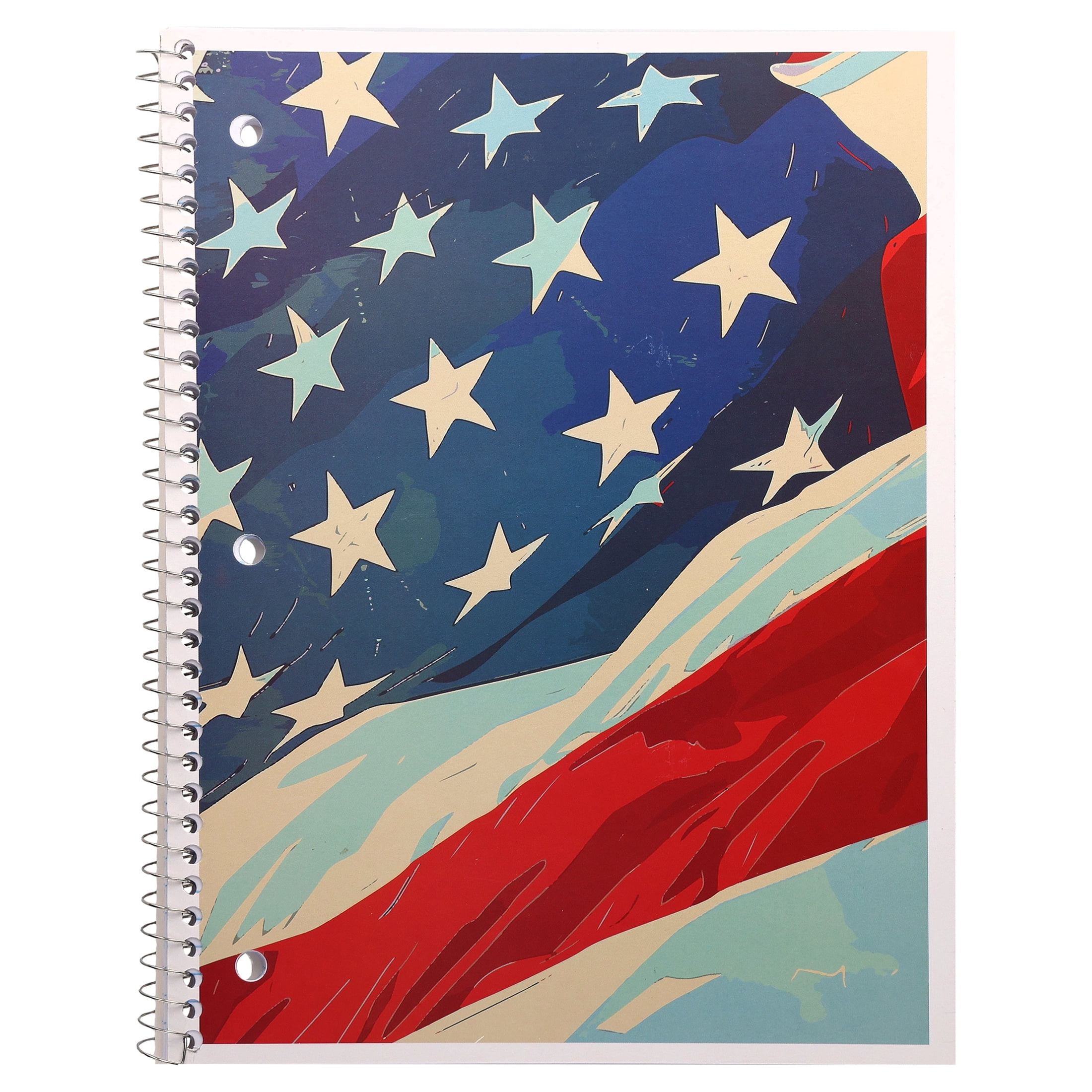 Pen+Gear College Ruled 1-Subject Notebook, 8" x 10.5", Multicolor Flag, 80 Sheets