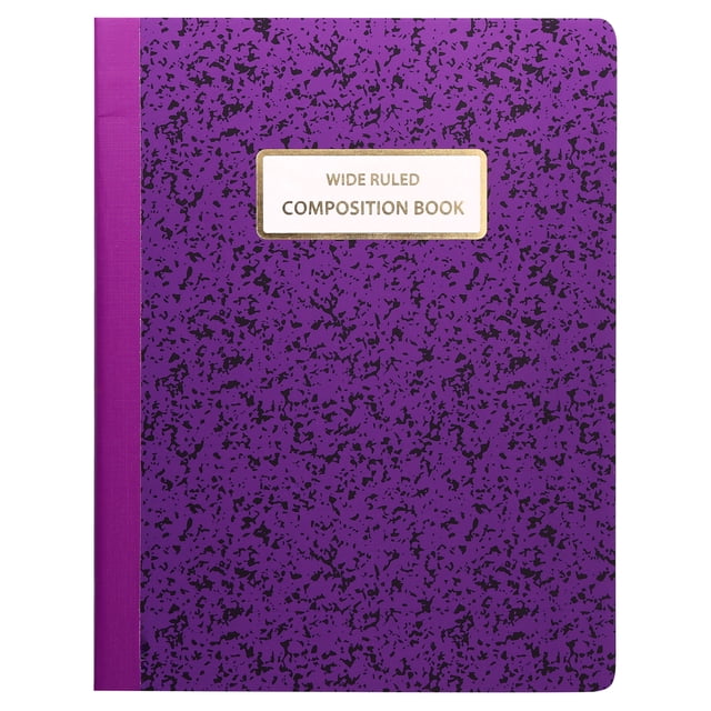 Pen+Gear Wide Ruled Composition Book, 7.5" x 9.75", Purple Cover, 80 Sheets