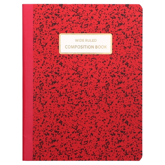 Pen+Gear Composition Book, Wide Ruled, 80 Sheets, Red, 7.5" x 9.75"