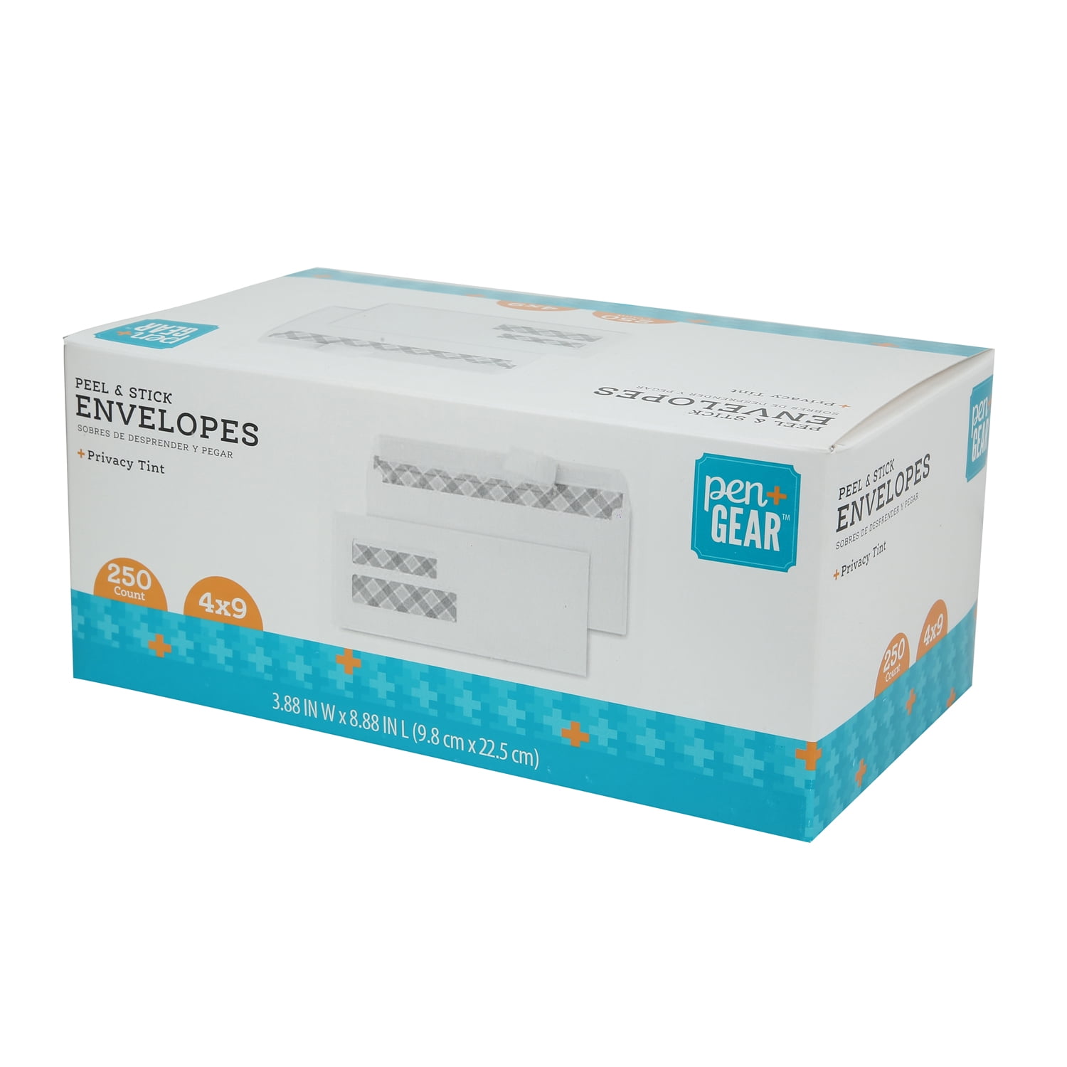 Pen+ Gear 9 Double Window Peel & Stick Envelopes, White Color, Size 3.