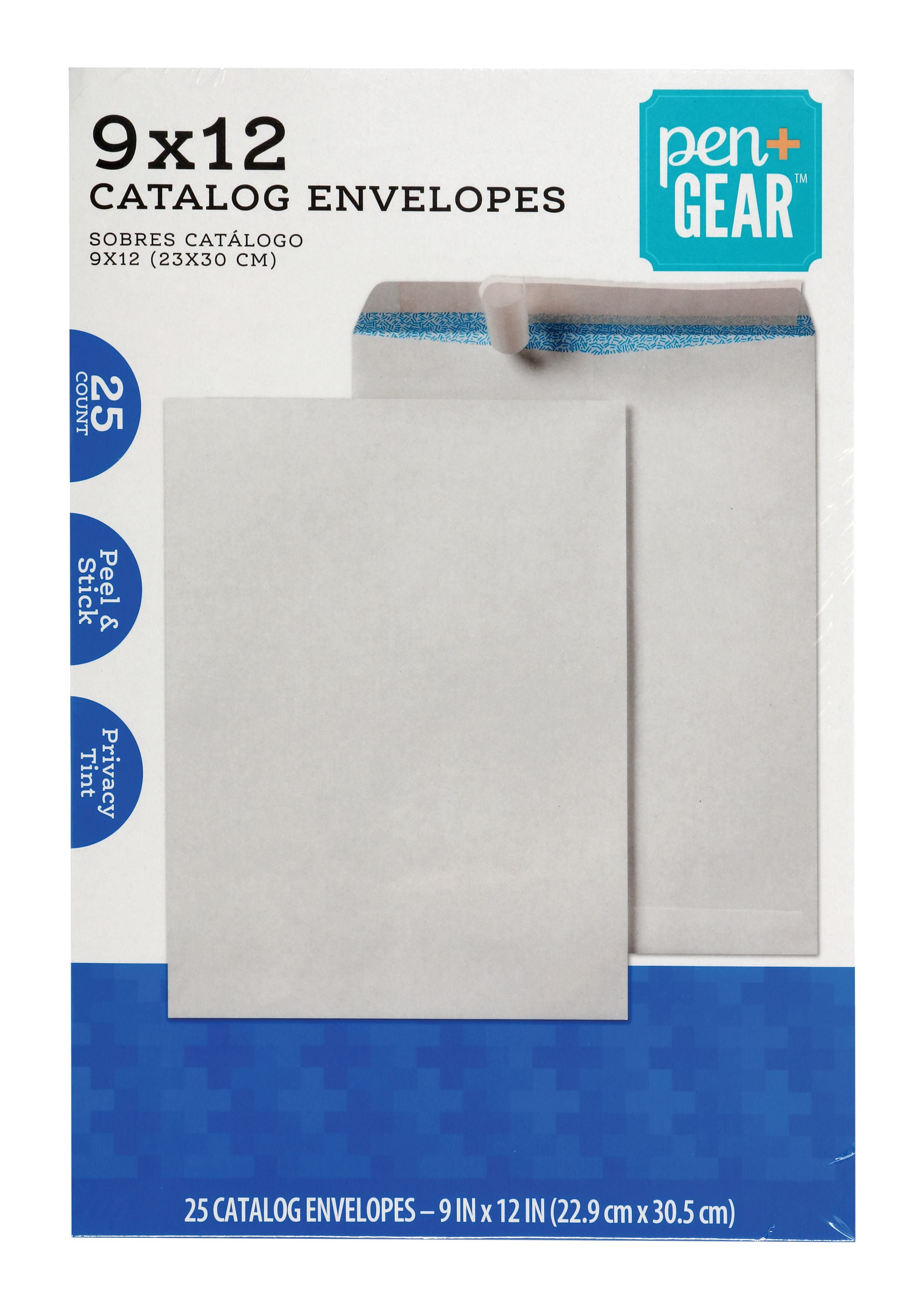 Pen+Gear 9" x 12" Catalog Envelopes, White, Security, Peel and Stick