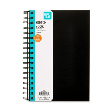 Pen+Gear 9" x 6" Spiral Sketch Book, 75 Sheets of White, Acid Free, Perforated Premium Drawing Paper