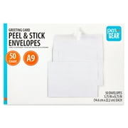 Pen+Gear A9 Greeting Peel and Stick Envelopes, White, 5.75 in x 8.75 in, 50 Count