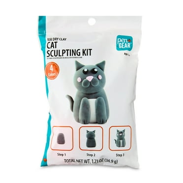 Pen+Gear Air Dry Clay Gray Cat Sculpting Kit