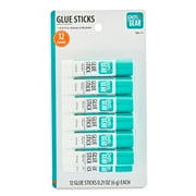 Pen+Gear All Purpose Glue Sticks, Washable, White, PVP, 12 Count, 6g, Dry in 3 Min