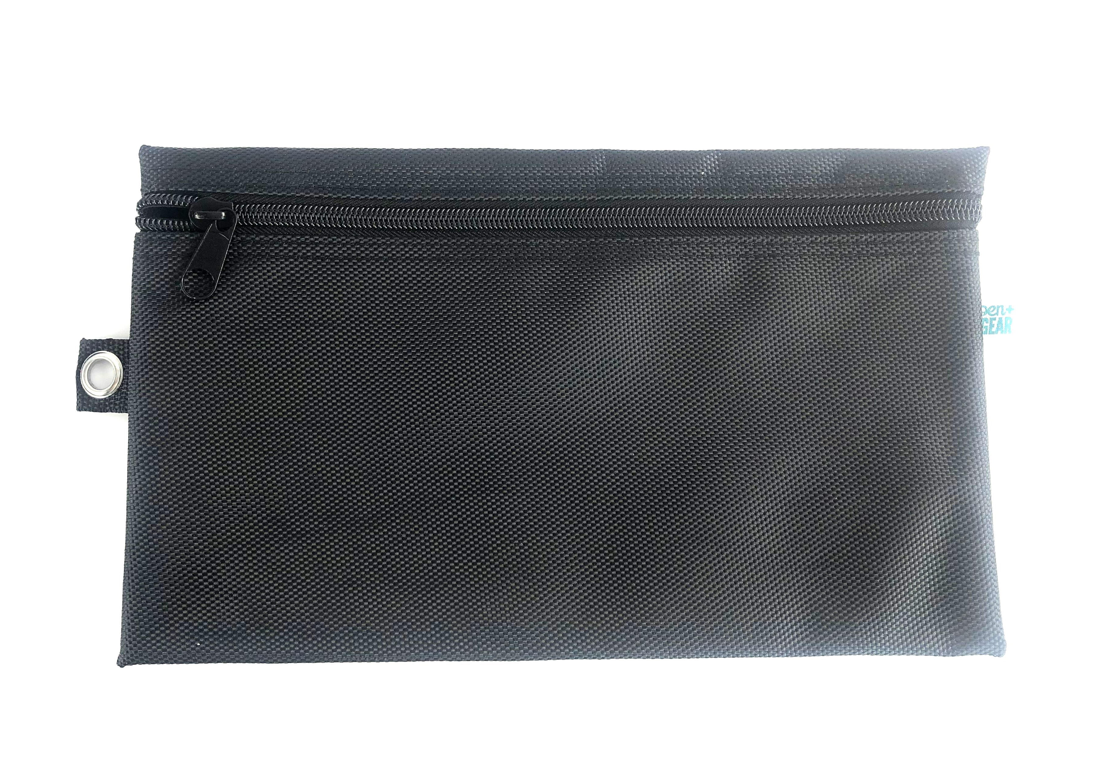 Pen + Gear All Purpose Zipper Bag, Black Color, Durable Polyester